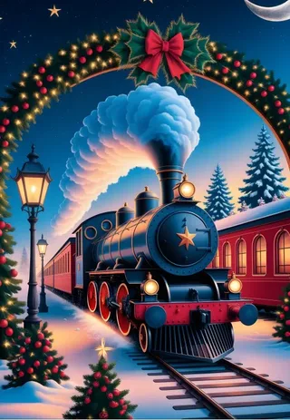 Puzzle Le Train Magique de Noël - 1000 pièces van Alipson Puzzle – doos 1 van 2