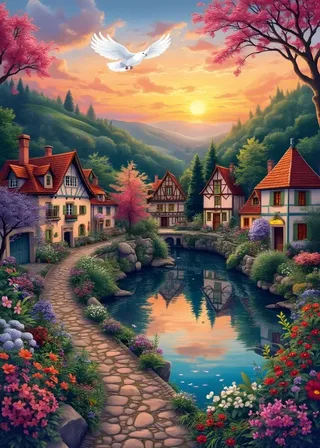 Puzzle Le Village au Bord de l'Eau - 500 à 999 pièces from Alipson Puzzle – box 1 of 2