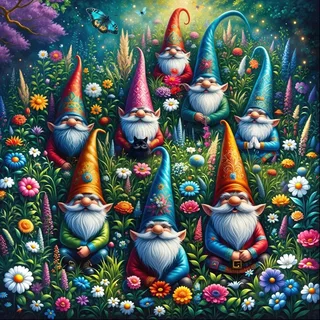 Puzzle Les Nains de Jardin au Printemps - 1000 pièces de Alipson Puzzle – boîte 1 sur 2