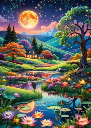 Puzzle Nuit de Pleine Lune - 500 à 999 pièces von Alipson Puzzle – Schachtel 1 von 2