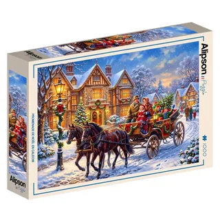 Puzzle Promenade de Noël en Calèche - 1000 pièces de Alipson Puzzle – boîte 2 sur 2