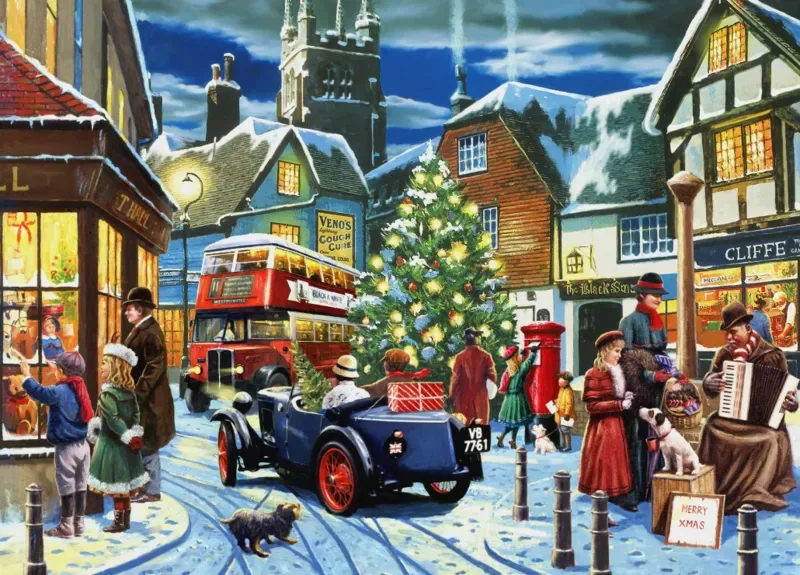 Puzzle Rues à Noël - 1500 pièces de Alipson Puzzle – boîte 1 sur 2
