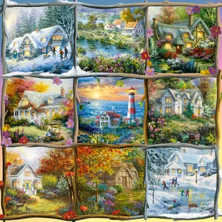 Puzzle Saisons en Neuf Ecussons - 1000 pièces van Alipson Puzzle – doos 1 van 2