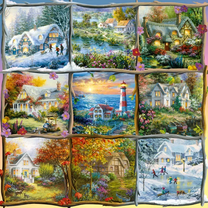 Puzzle Saisons en Neuf Ecussons - 1000 pièces van Alipson Puzzle – doos 1 van 2