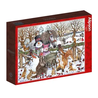 Puzzle Scène d'Hiver Avec Deux Bonshommes de Neige - 500 à 999 pièces de Alipson Puzzle – boîte 2 sur 2