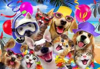 Puzzle Selfie Beach Party - 1000 pièces van Alipson Puzzle – doos 1 van 2