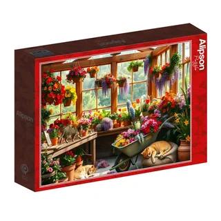 Puzzle Sieste dans la Serre - 1000 pièces van Alipson Puzzle – doos 2 van 2