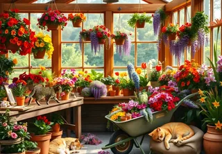 Puzzle Sieste dans la Serre - 1000 pièces van Alipson Puzzle – doos 1 van 2