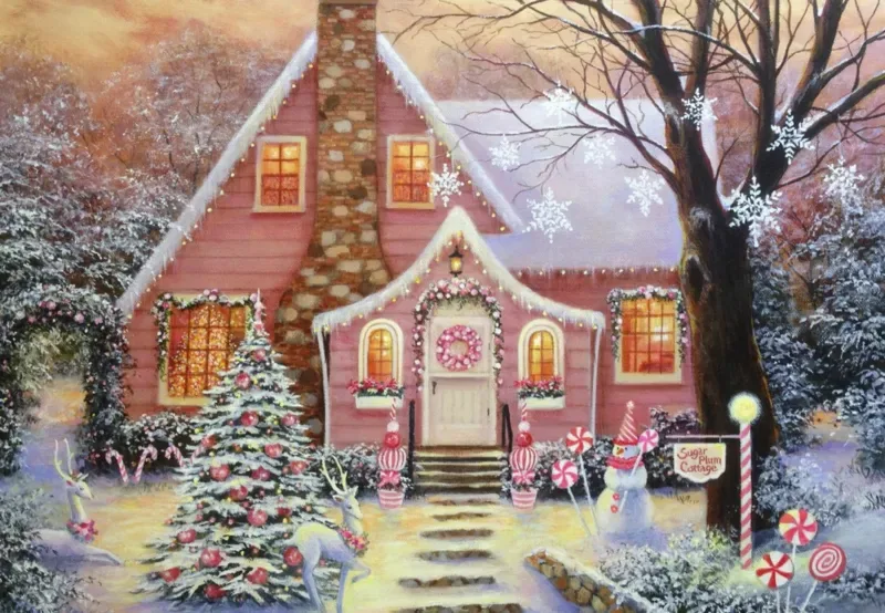 Puzzle Sugar Plum Cottage - 1000 pièces van Alipson Puzzle – doos 1 van 2