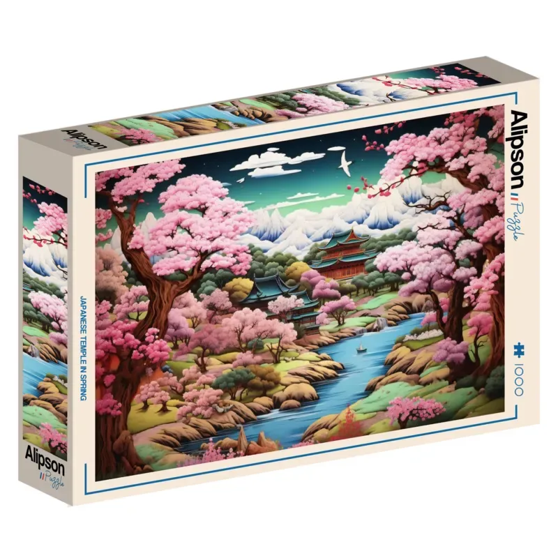 Puzzle Temple Japonais au Printemps - 1000 pièces van Alipson Puzzle – doos 2 van 2