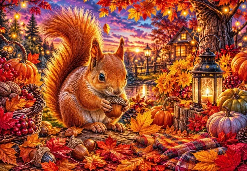 Puzzle Trésors d'Automne - 1000 pièces van Alipson Puzzle – doos 1 van 2