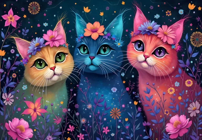 Puzzle Trio de Chats Rêveurs - 1000 pièces de Alipson Puzzle – boîte 1 sur 2