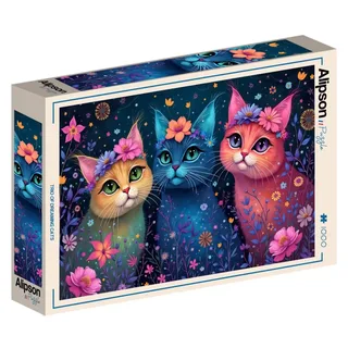Puzzle Trio de Chats Rêveurs - 1000 pièces de Alipson Puzzle – boîte 2 sur 2