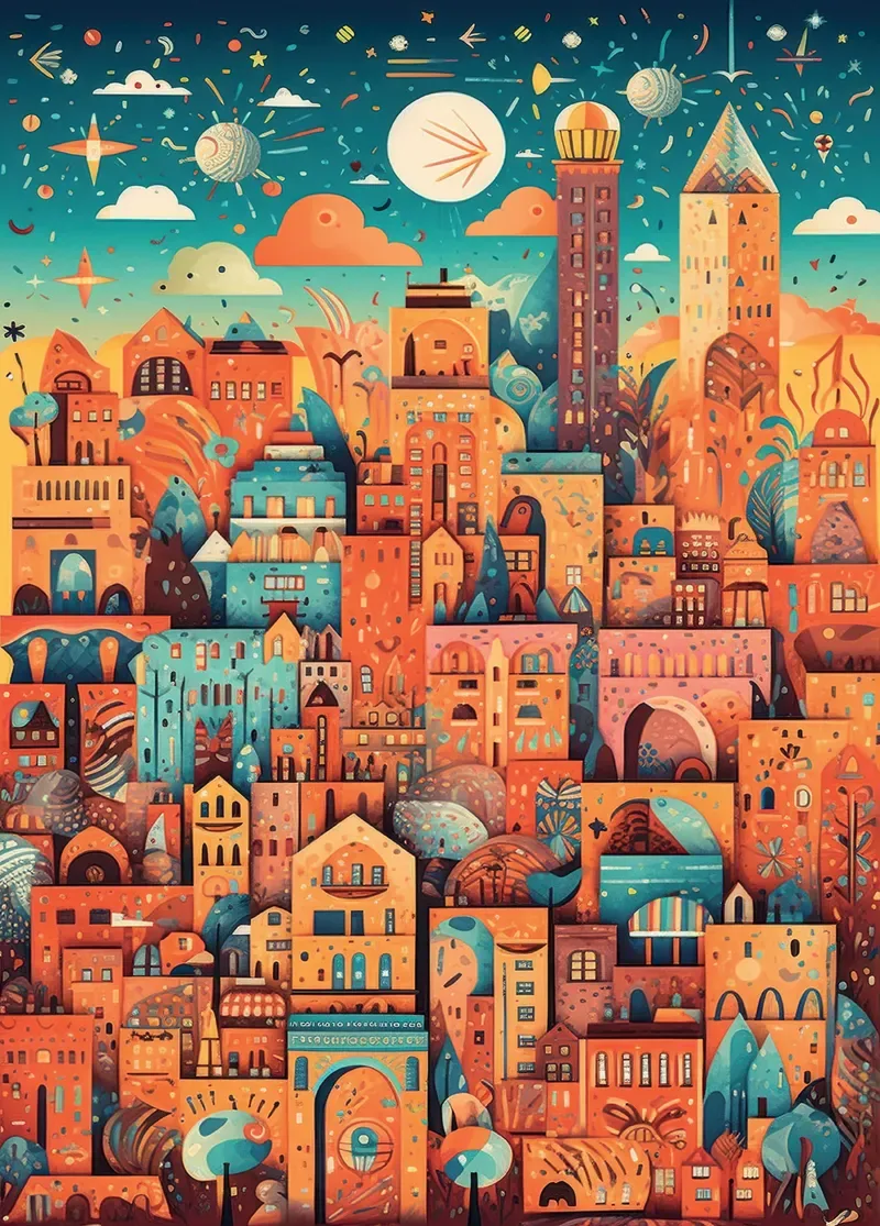 Puzzle Une Ville Etonnante - 500 à 999 pièces van Alipson Puzzle – doos