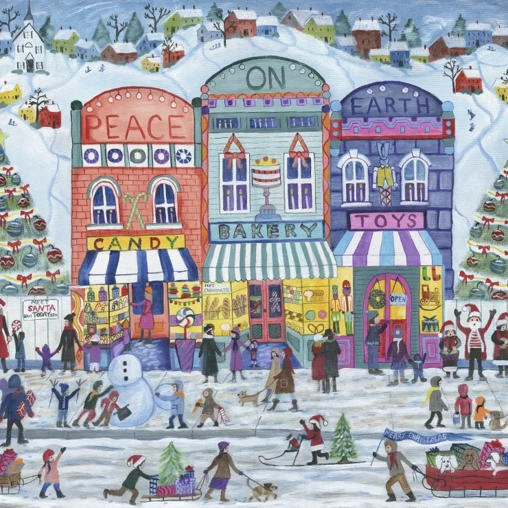 Puzzle Village de Noël Paix sur Terre - 1000 pièces de Alipson Puzzle – boîte 1 sur 2