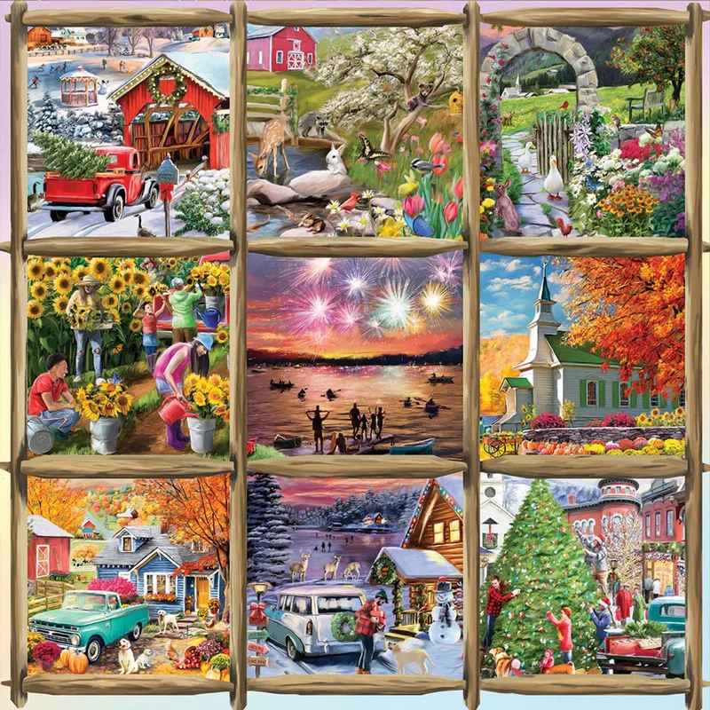 Seizoenen Legpuzzel 1000 Stuks - Puzzelplezier. van Alipson Puzzle, editie Meerkleurig – doos