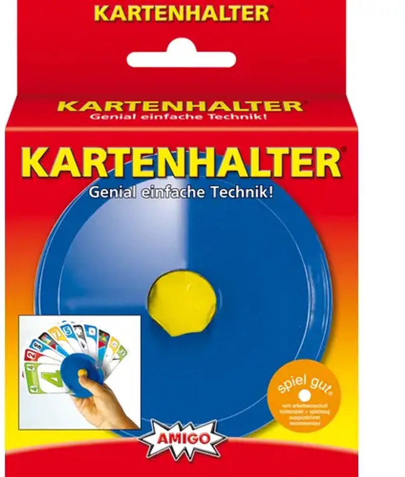 Kaartenhouder Blauw | Kaartstandaard voor 30 Speelkaarten | Kunststof Kaarthouder voor Kinderen en Senioren fra AMIGO – æske
