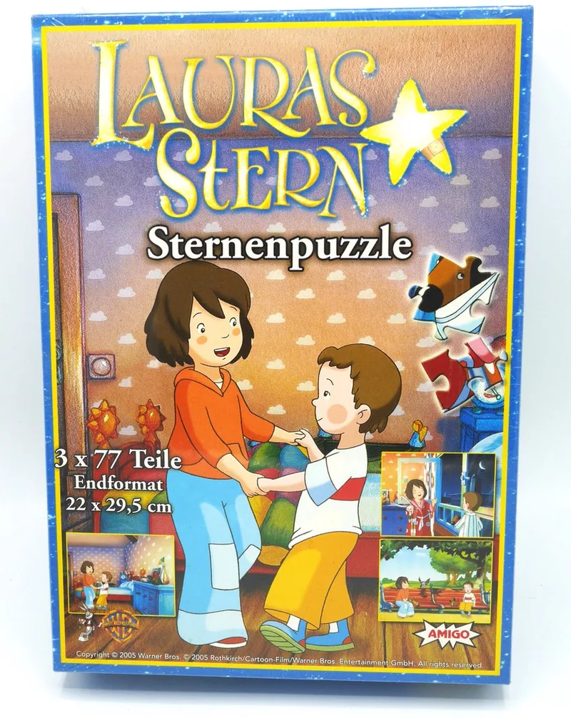 Lauras stern sterren puzzel 3 x 77 stukjes van AMIGO, editie Meerkleurig – doos