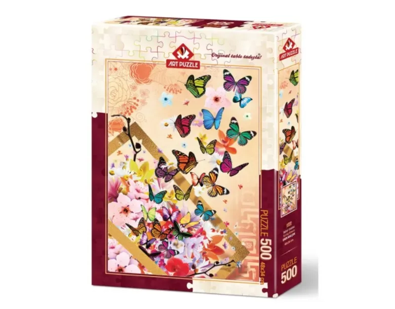 Art Puzzel Spring Breeze – 500 Stukjes – 48 x 34 cm – Vlinders en Bloemen fra Art Puzzle, Flerfarvet-udgave – æske 2 af 2