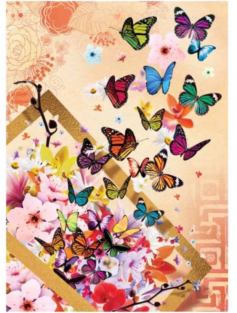 Art Puzzel Spring Breeze – 500 Stukjes – 48 x 34 cm – Vlinders en Bloemen från Art Puzzle, utgåva Flerfärgad – kartong