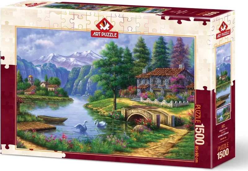 Lake Village Puzzel 1500 stukjes de Art Puzzle, édition Multicolore – boîte