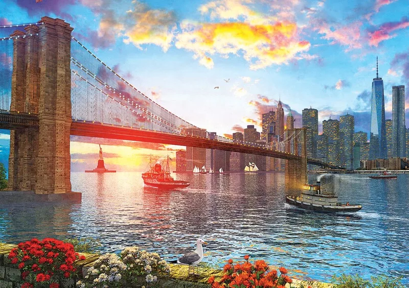 legpuzzel Sunset in New York - 1000 stukjes stadszicht. van Art Puzzle, editie Meerkleurig – doos