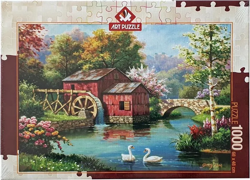 Old Red Mill – Legpuzzel – 1000 stukjes – 68 x 48 cm van Art Puzzle, editie Rood – doos