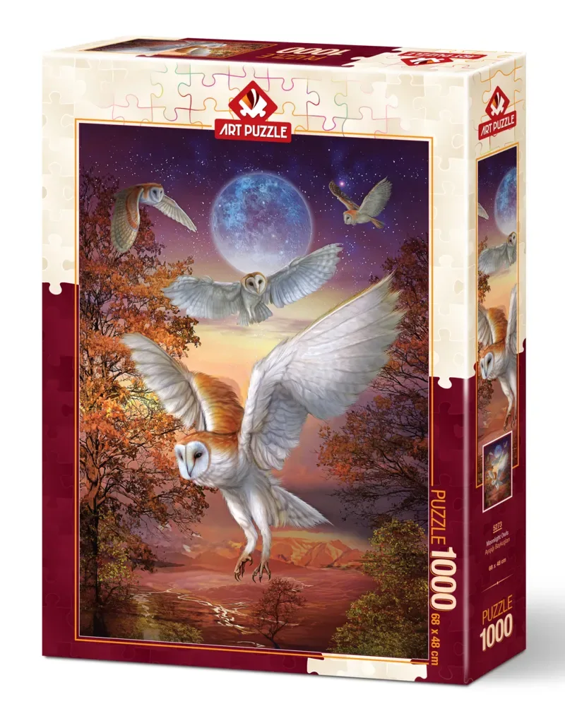 puzzel Moonlight Owls - 1000 stukjes karton. från Art Puzzle, utgåva Flerfärgad – kartong 2 av 2