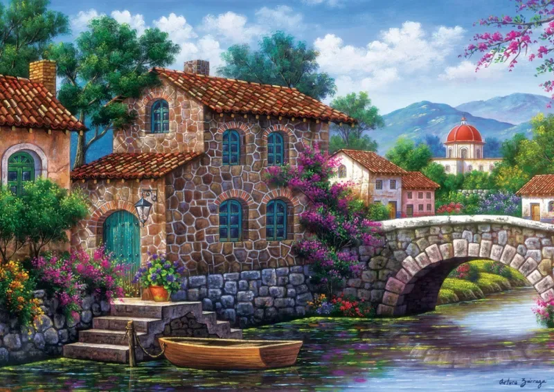 Puzzle Canal Fleuri - 500 à 999 pièces fra Art Puzzle – æske