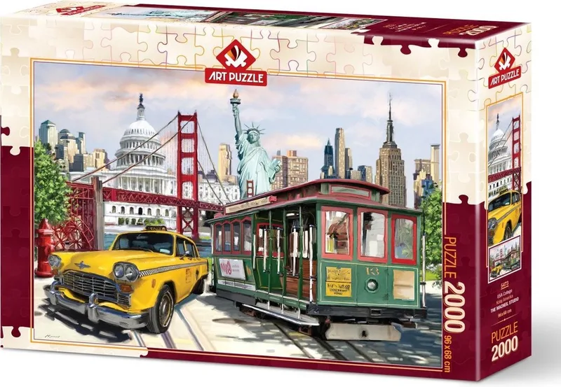USA collage legpuzzel 2000 stukjes van Art Puzzle, editie Kleurrijk – doos