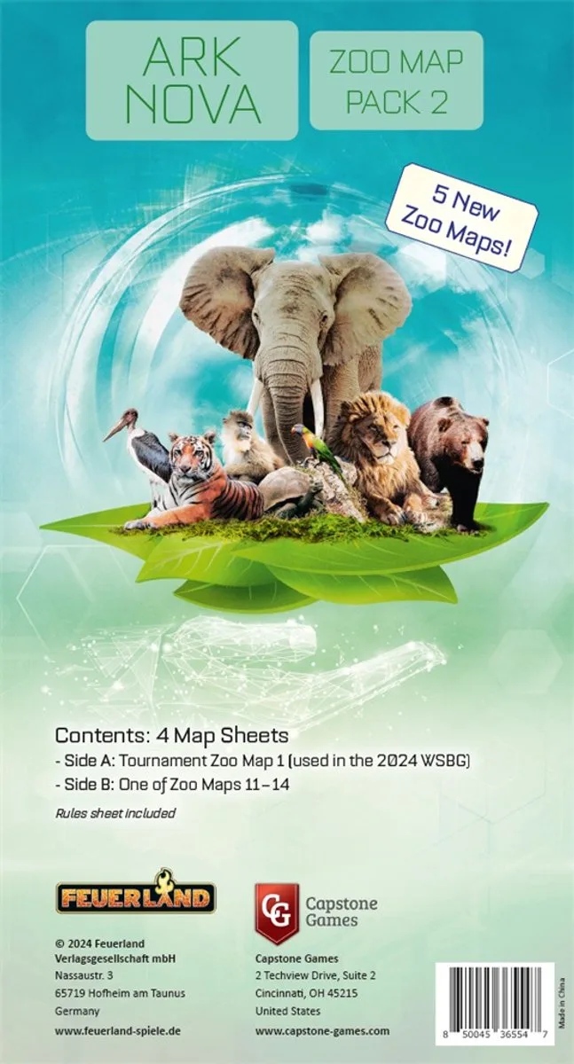 Ark Nova: Zoo Map Pack 2 fra Asmodee – æske