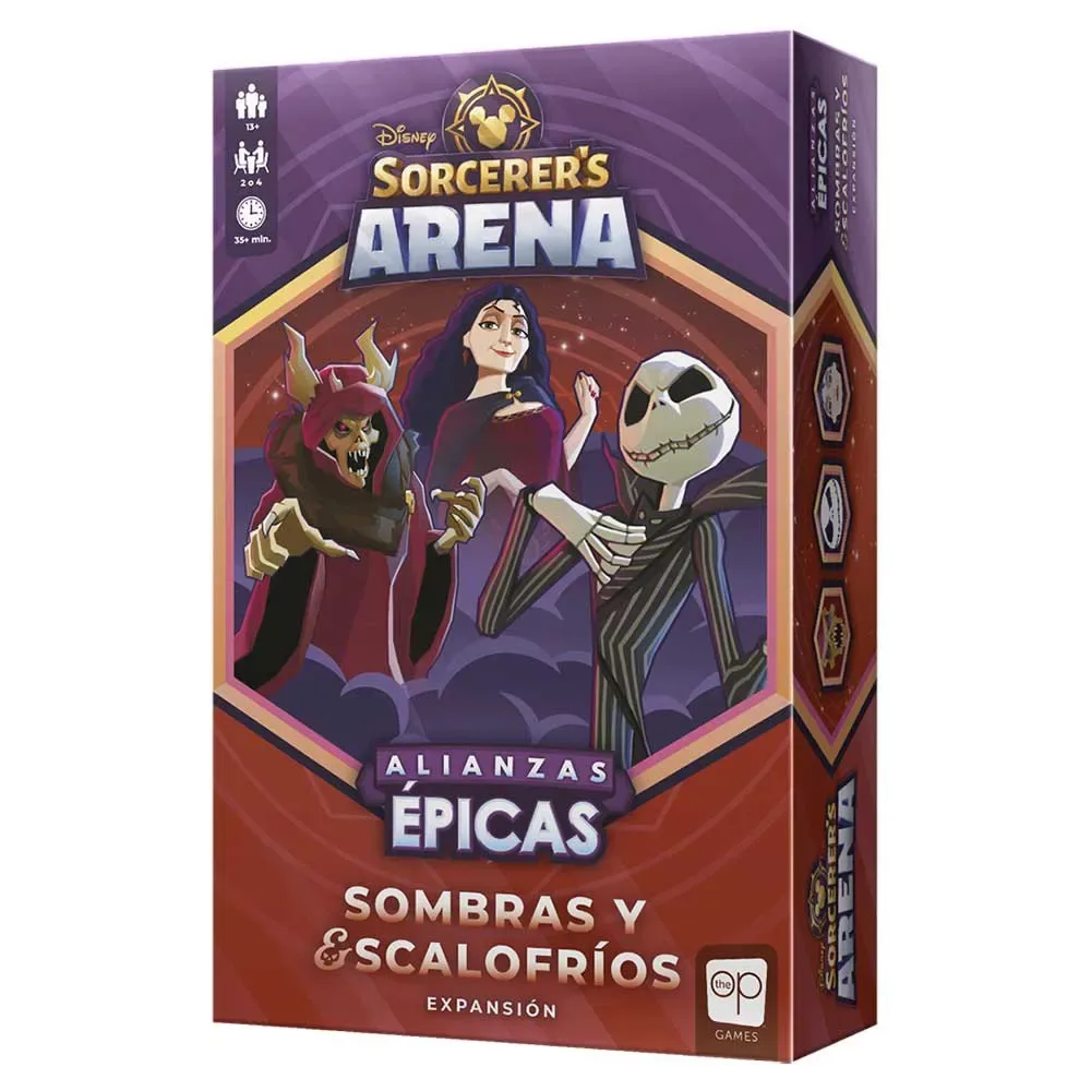 Disney Sorcerer Arena Skuggor Och Kårar Expansion Rekommenderat Brädspel Spansk Version från Asmodee – kartong