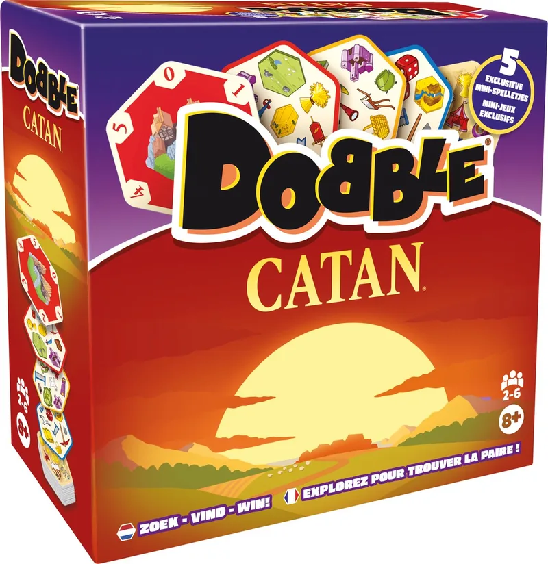Dobble Catan Dobble Catan Bordspel Matchen de Asmodee – boîte