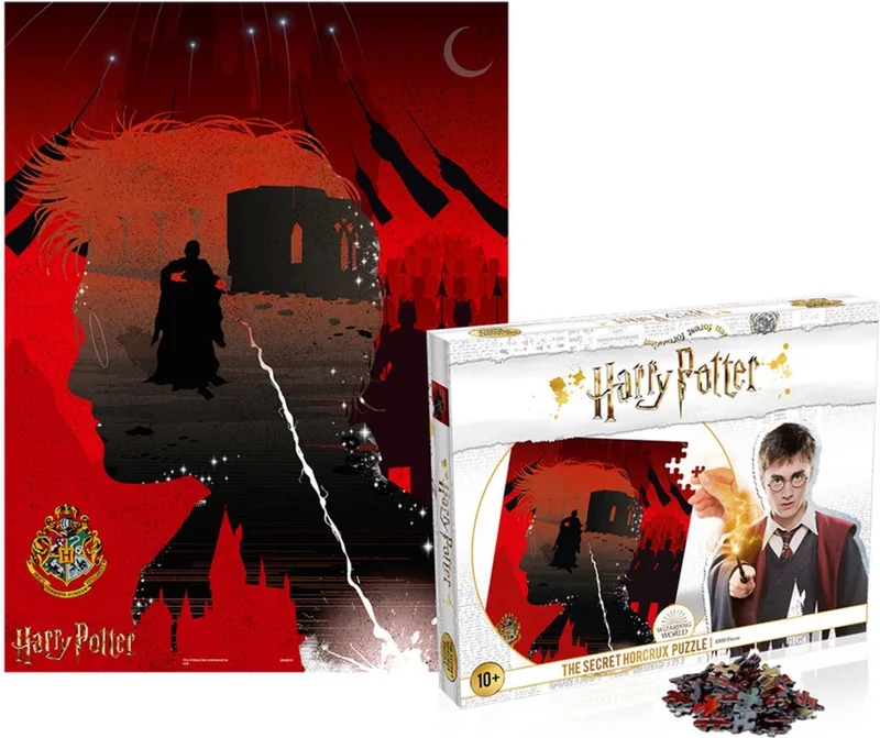 Harry Potter, Puzzel 1000 stukjes Geheime Gruzielement Toverwereld om in elkaar te zetten, Zwart / Rood van Asmodee, editie Zwart, Rood – doos