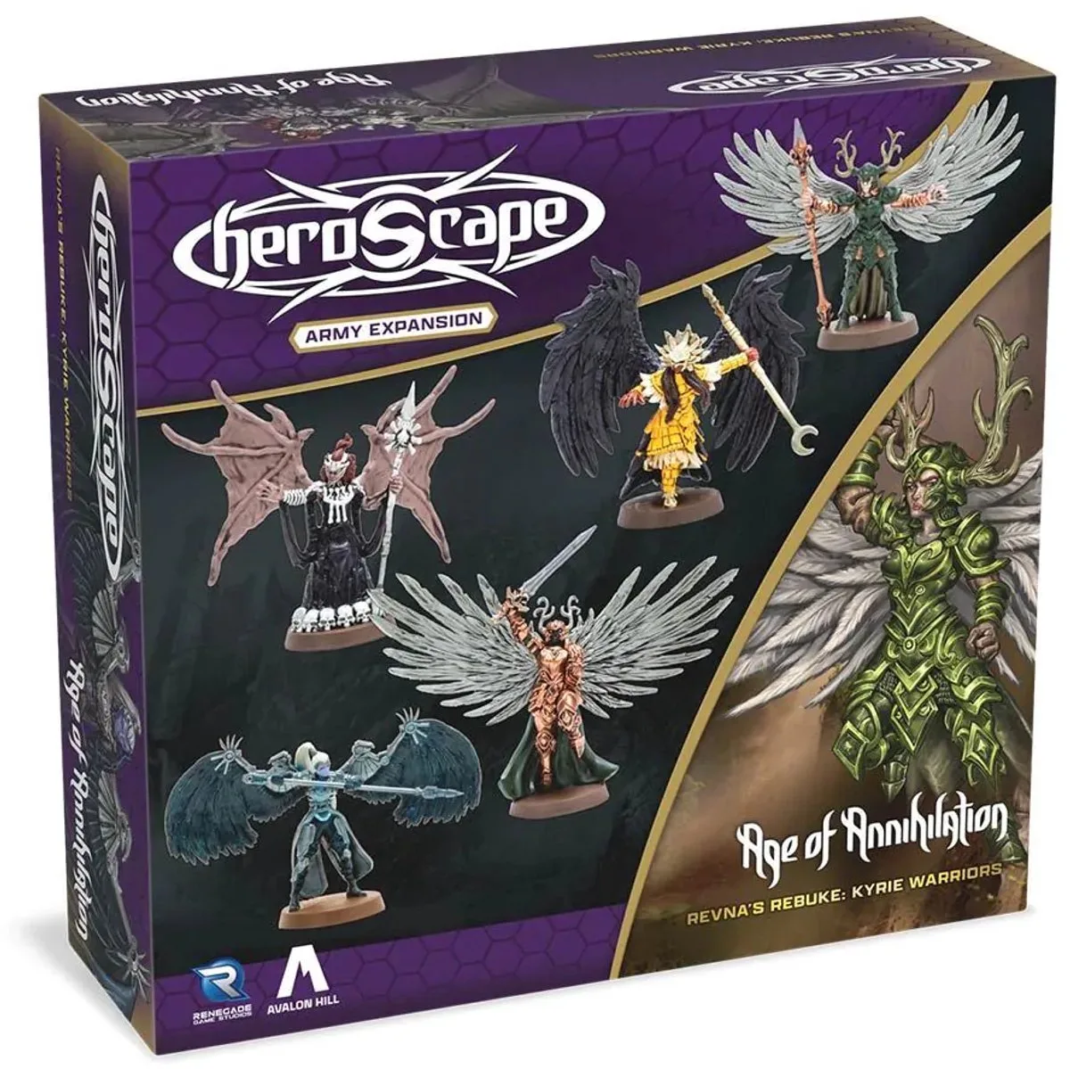Heroscape: Revna’s Rebuke: Kyrie Warriors Army Expansion van Asmodee – doos