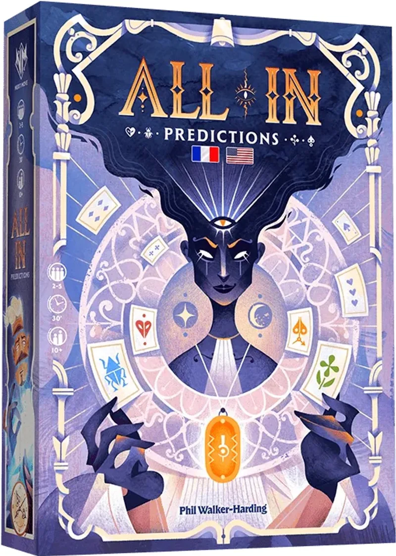 kaartspel All In! Predictions rood strategie spel. de Asmodee – boîte