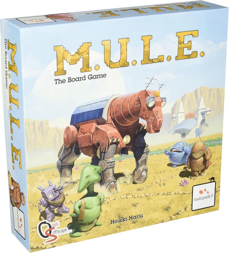 M.U.L.E. Bordspel: Klassieke Kapitalistische Chaos from Asmodee – box