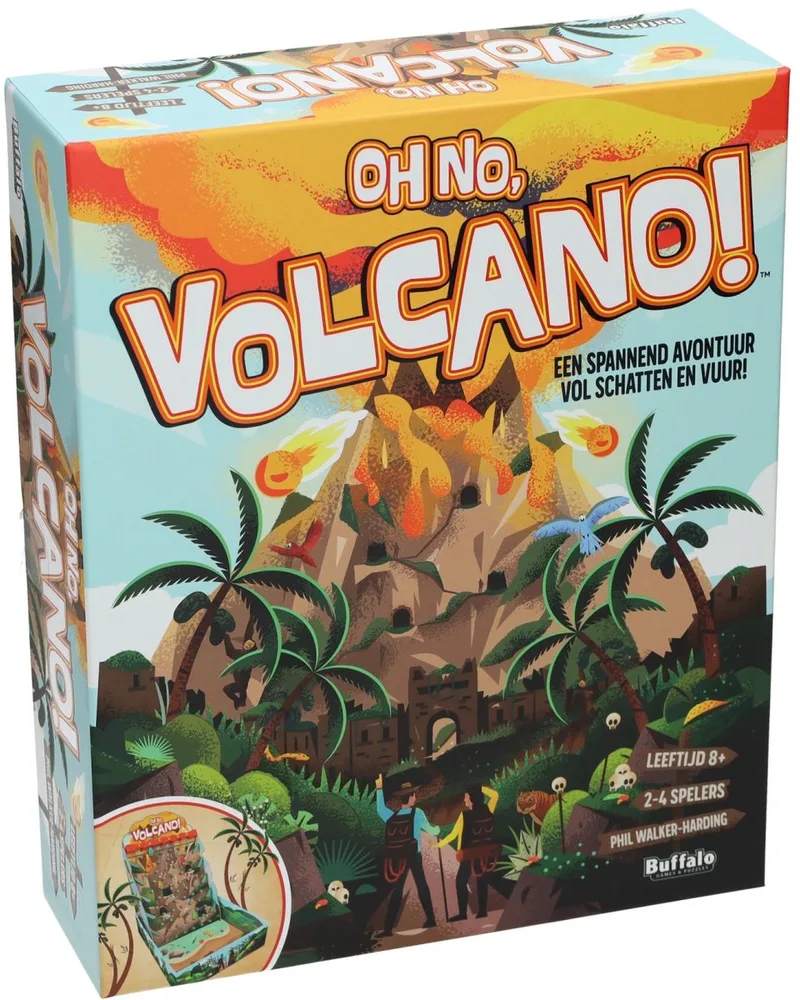 Oh No Volcano - Nederlandstalig gezelschapsspel - Voor het hele gezin - 2-4 Spelers - Spanning & Avontuur fra Asmodee – æske