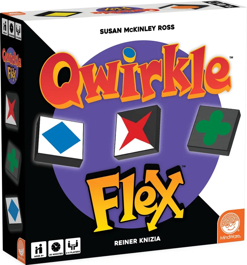 Qwirkle Flex bordspel strategie en denkspel voor kinderen. fra Asmodee, Meerkleurig-udgave – æske