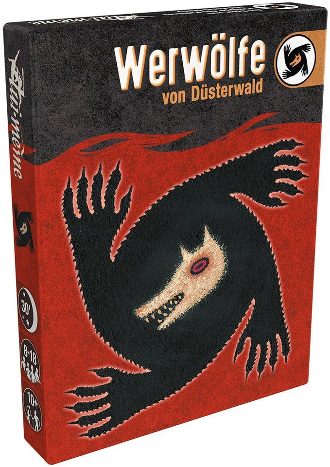 Spiel Die Werwölfe vom Düsterwald, Kartenspiel fra Asmodee, Bunt-udgave – æske