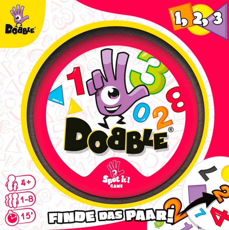 Spiel Dobble 1,2,3 2025, Kinderspiel, Made in Europe from Asmodee, Bunt edition – box