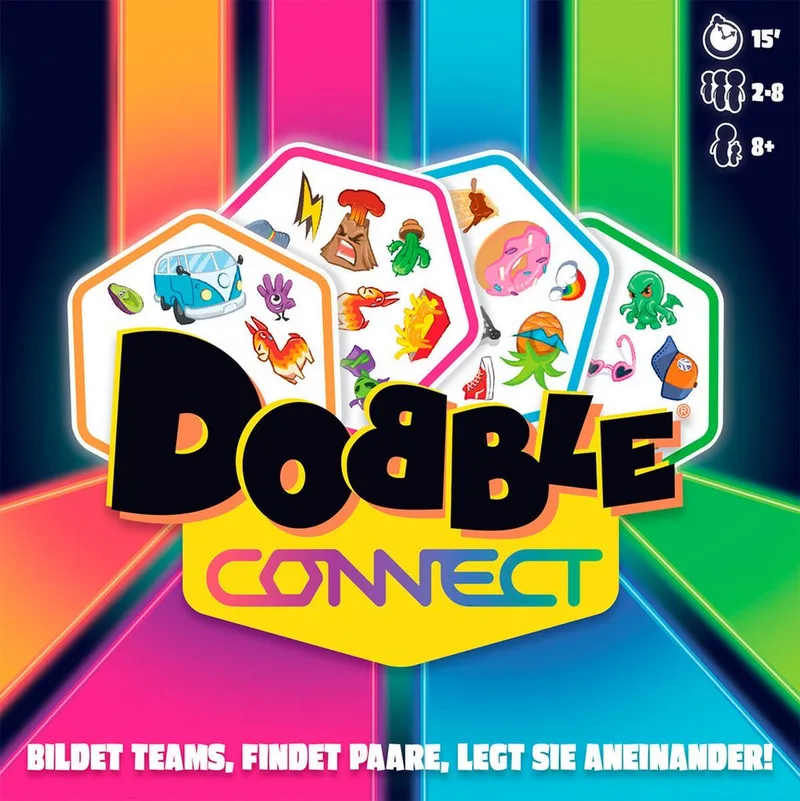 Spiel Dobble Connect, Kinderspiel from Asmodee, Bunt edition – box