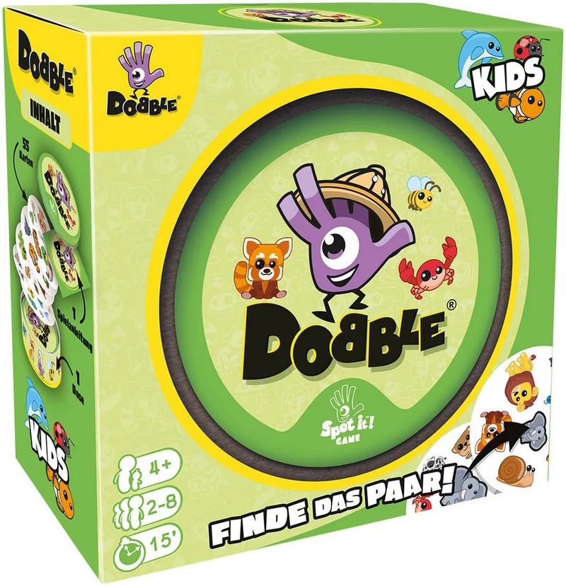 Spiel Dobble Kids, Reaktionsspiel from Asmodee, Bunt edition – box