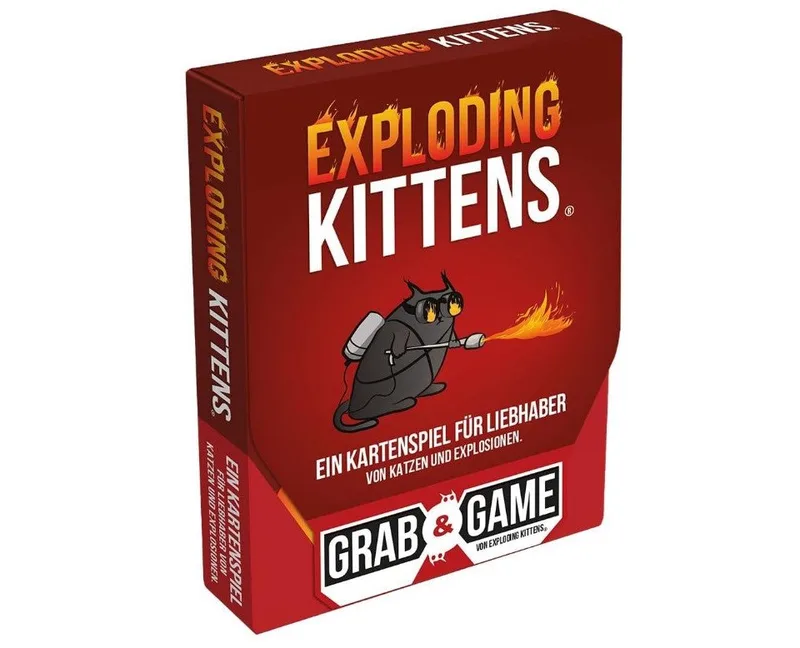 Spiel Exploding Kittens: Grab & Game, Partyspiel från Asmodee – kartong