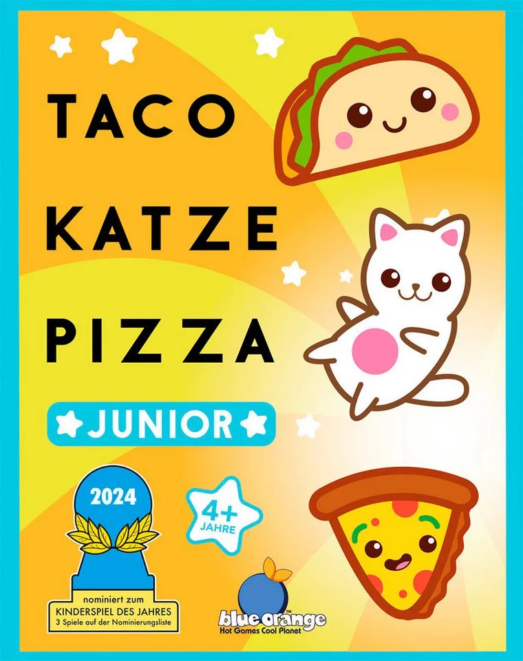 Spiel Taco Katze Pizza Junior, Kinderspiel van Asmodee, editie Bunt – doos