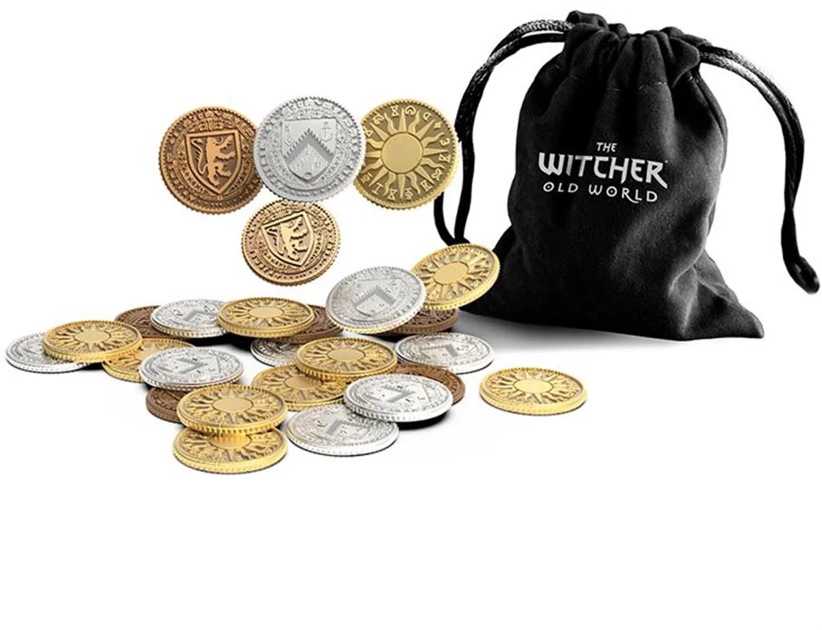 The Witcher Old World Metal Coins de Asmodee – boîte