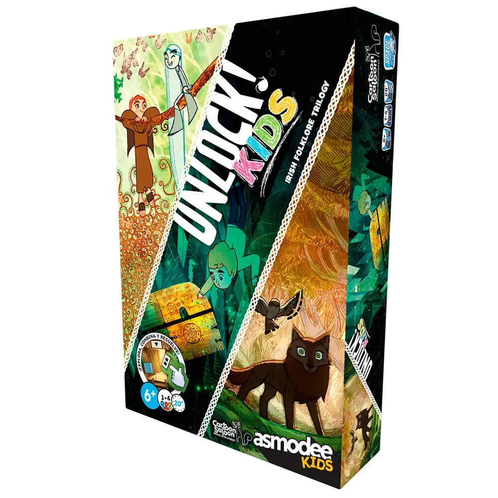 Unlock! Kids Cartoon Saloon Spanish Brädspel från Asmodee – kartong