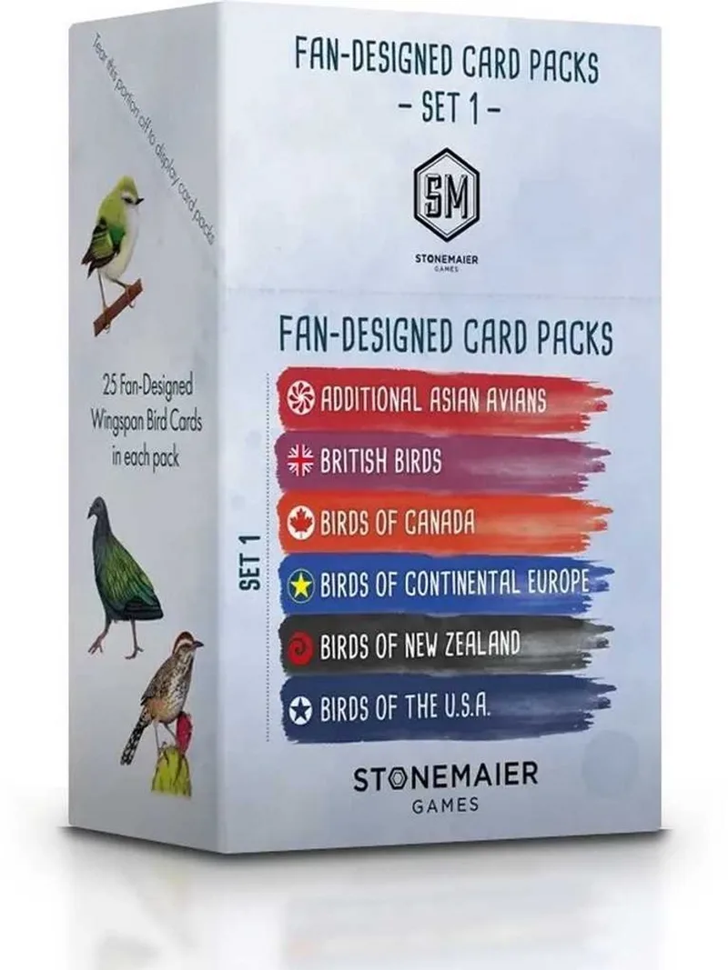 Wingspan Fan-Designed Bird Packs Display 6 kaartspel uitbreiding. from Asmodee – box