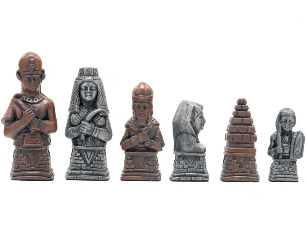 Egyptische metallic-schaakstukken de Berkeley Chess – boîte