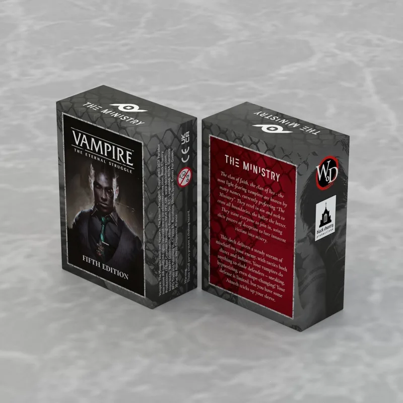 Vampire The Eternal Struggle Ministry Preconstructed Deck de Black Chantry Productions – boîte